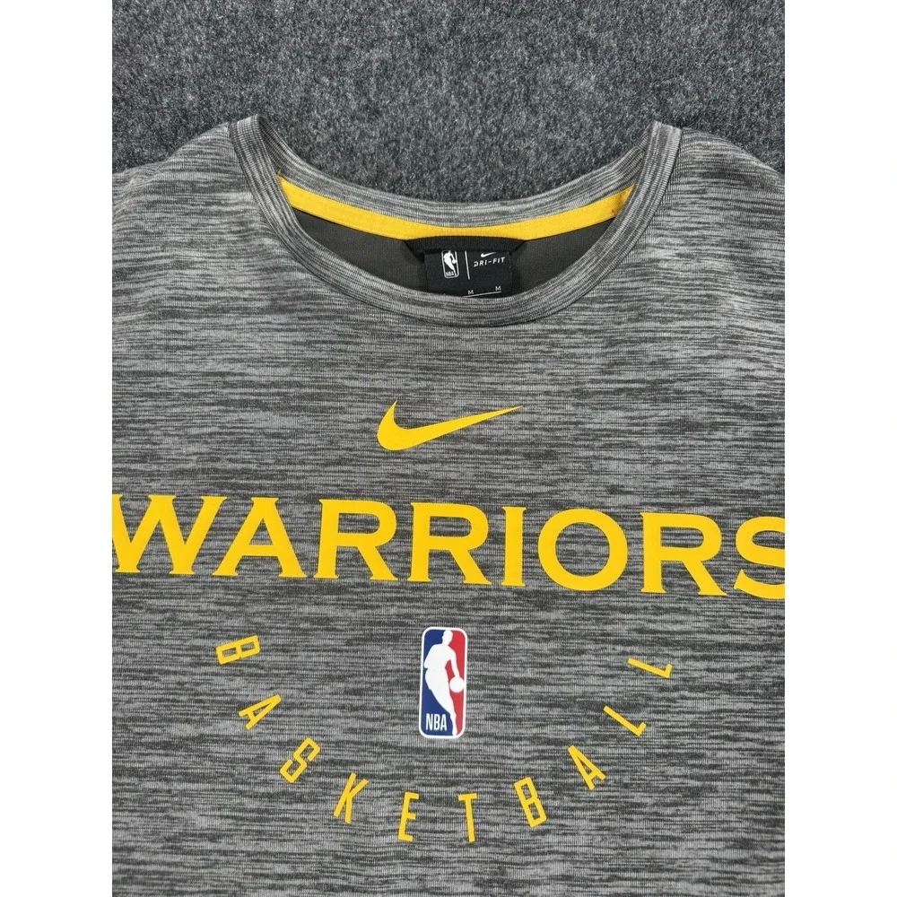 Nike Golden State Warriors Dri Fit Long Sleeve Shirt Gray NBA M